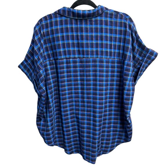 Madewell Blue Plaid Blouse - Picture 7 of 9
